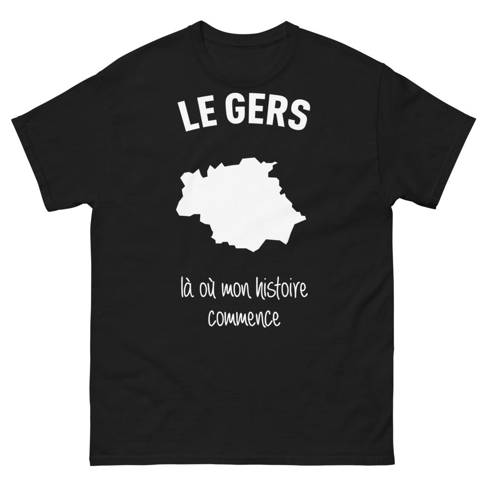 T-shirt Gers noir face - Là où mon histoire commence