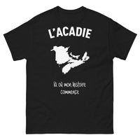 Thumbnail for T-shirt Acadie noir - L'Acadie, là où commence mon histoire