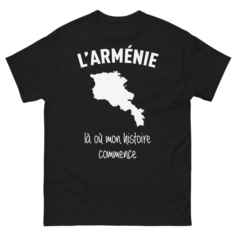 T-shirt Arménie noir face - Là où mon histoire commence