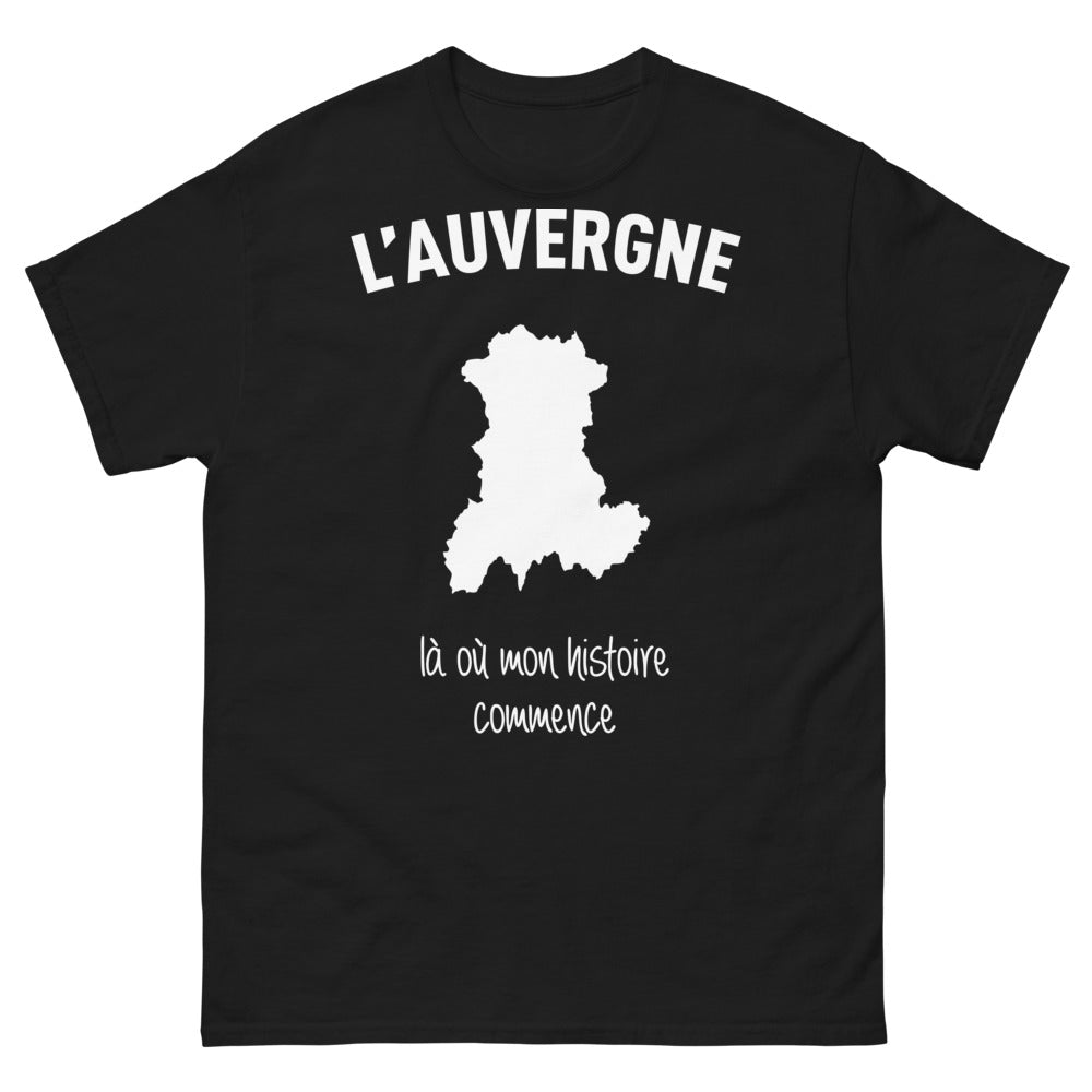 T-shirt Auvergne noir - L'Auvergne où mon histoire commence