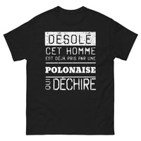 Thumbnail for T-shirt Polonaises noir - humour et fierté affichés