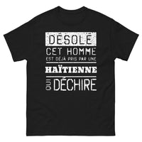 Thumbnail for T-shirt Haïti noir - Désolé, cet homme est déjà pris