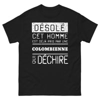Thumbnail for T-shirt Colombie noir - Désolé, cet homme est déjà pris par une Colombienne