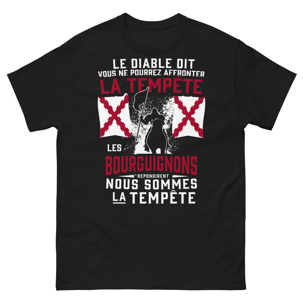 T-shirt Bourguignon noir - défiant la tempête sombre et sauvage