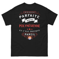 Thumbnail for T-shirt Polynésienne noir - je ne suis pas parfaite mais je suis Polynésienne