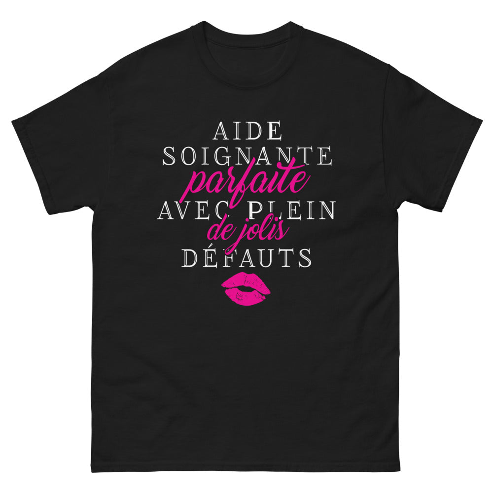 T-shirt aide-soignante noir - parfaite avec plein de jolis défauts