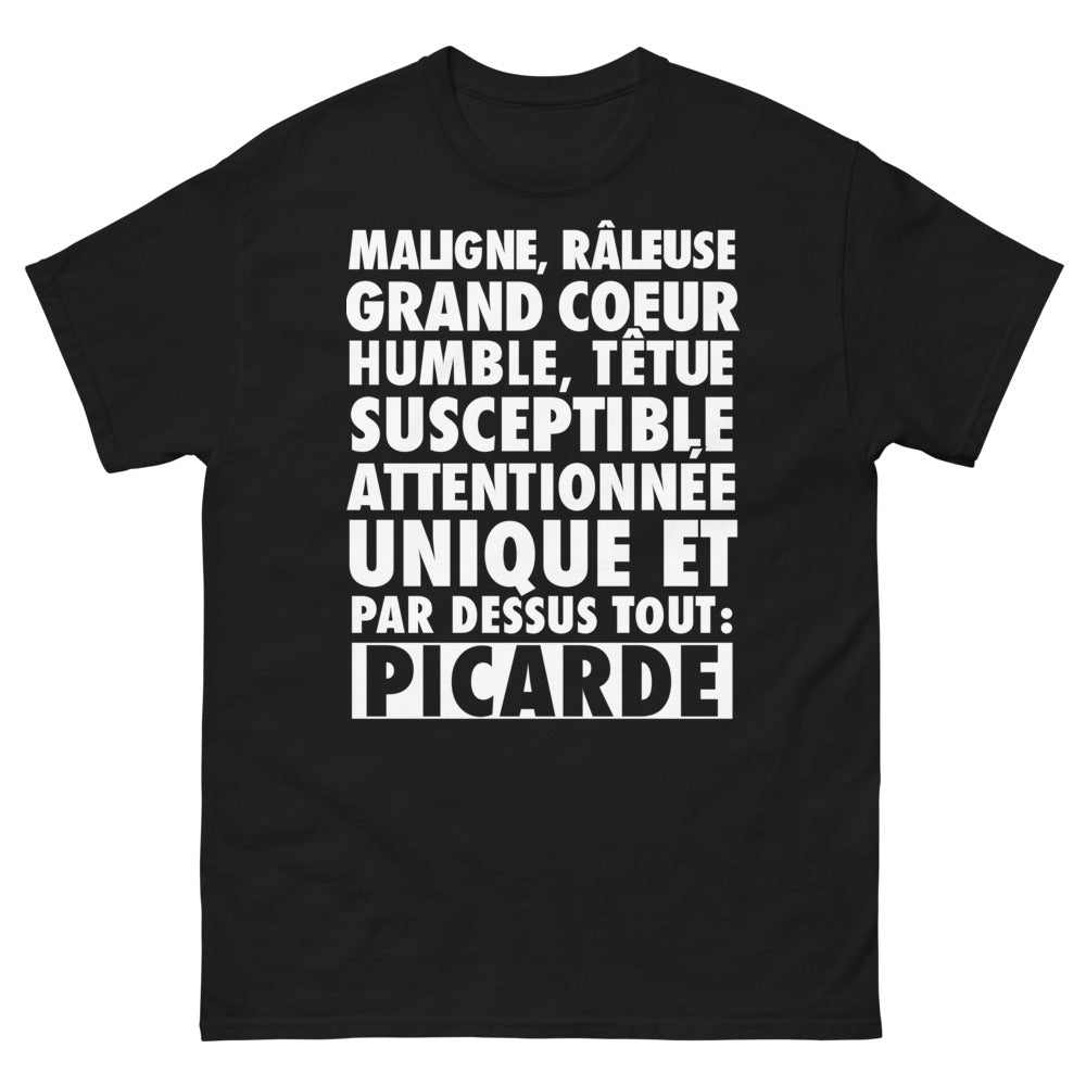 T-shirt Picarde noir - cœur malicieux