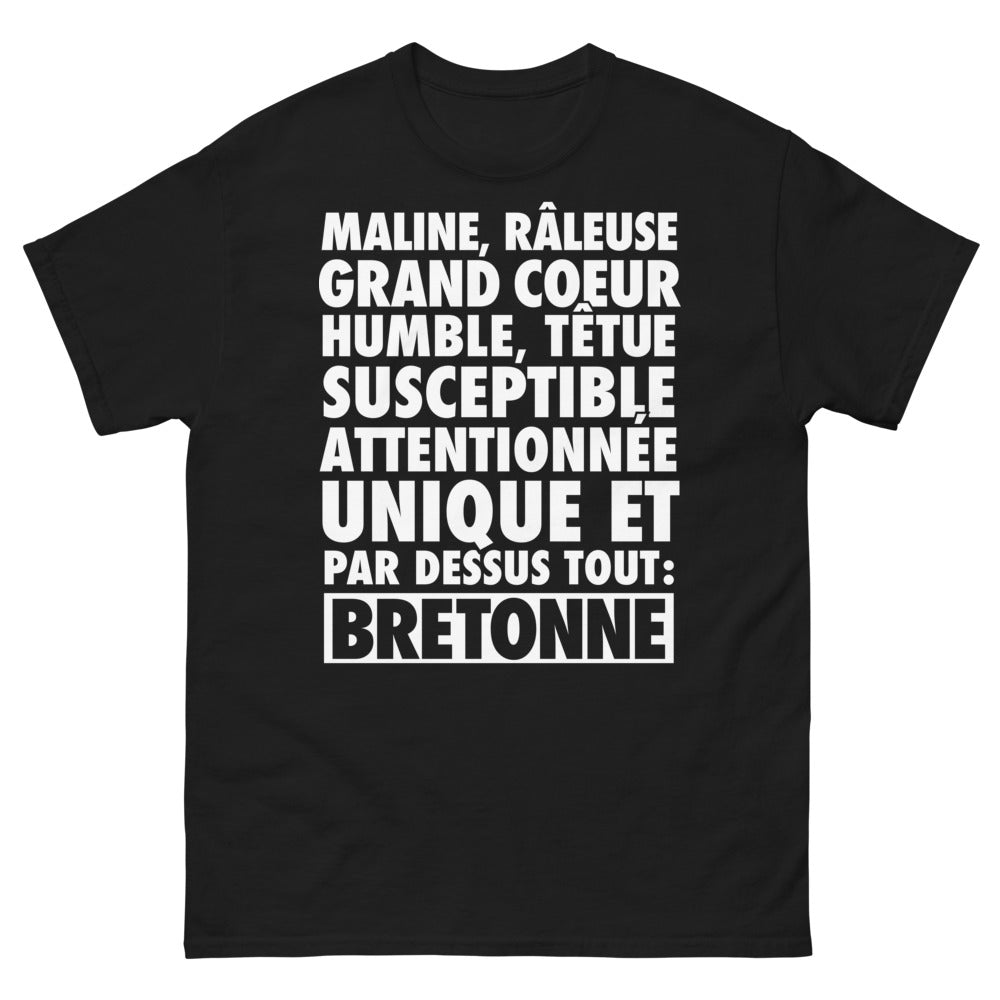 T-shirt Bretagne noir - Maline et râleuse, grand cœur bretonne