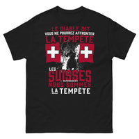 Thumbnail for T-shirt Suisse noir - tempête de fierté helvétique