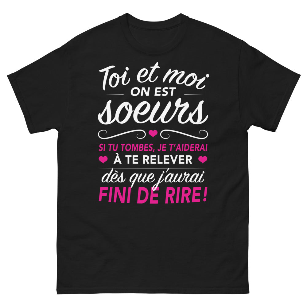 T-shirt Sœurs noir - humour fraternel