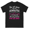 T-shirt Sœurs noir - humour fraternel