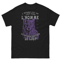 Thumbnail for T-shirt L'Homme est un Loup noir - Loup pour l'Homme