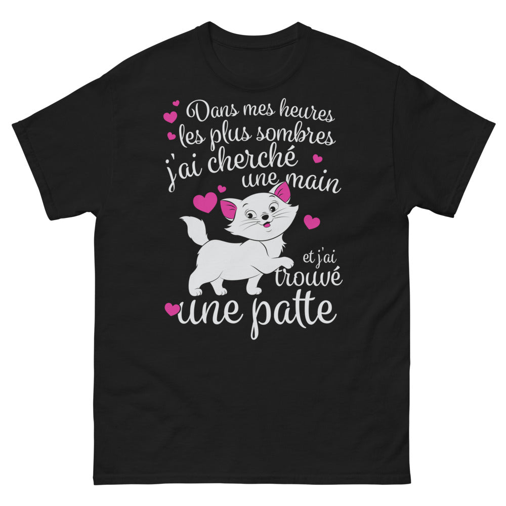 T-shirt Dans mes heures sombres noir - main et patte