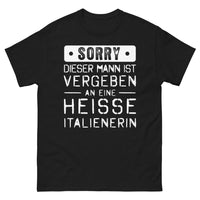 Thumbnail for T-Shirt Italien schwarz Vorderseite - Sorry, dieser Mann ist vergeben