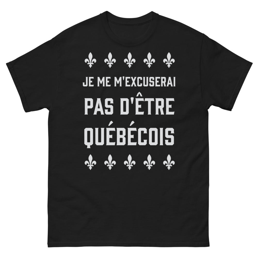 T-shirt Québec noir - Je ne m'excuserai pas