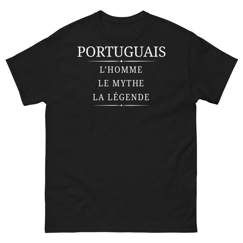 T-shirt Portugais noir face - L'homme, Le Mythe, La Légende