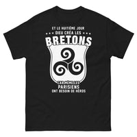Thumbnail for T-shirt Bretons noir - huitième jour, héros du quotidien