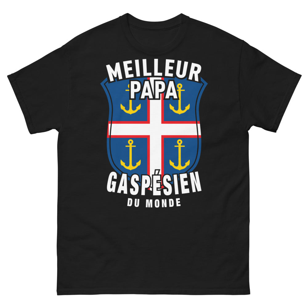 T-shirt Gaspésie noir - Meilleur papa gaspésien