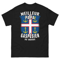 Thumbnail for T-shirt Gaspésie noir - Meilleur papa gaspésien