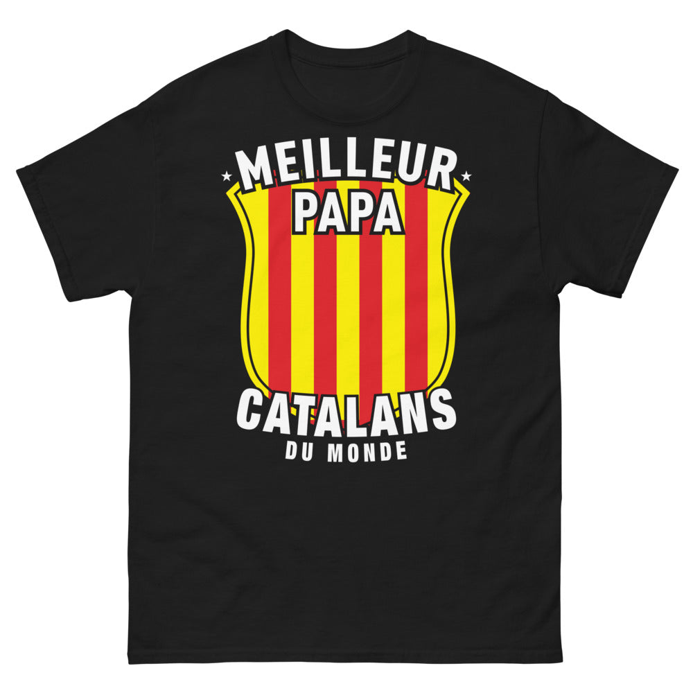 T-shirt Catalans noir - Meilleur papa catalan du monde