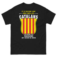 Thumbnail for T-shirt Catalans noir - héros et humour