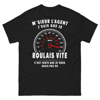 Thumbnail for T-shirt humour routier noir - Monsieur l'agent