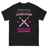 T-shirt gameuse noir - ne sous-estimez jamais ses skills