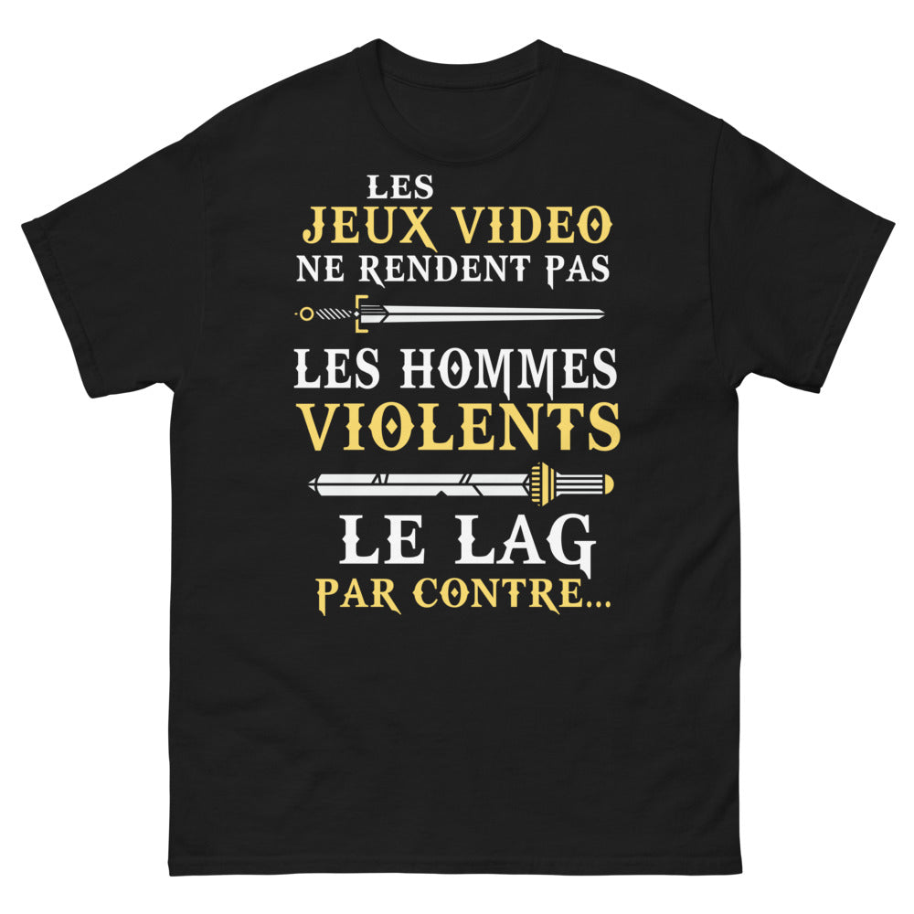 T-shirt gamer lag noir - lag et humour des parties