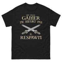Thumbnail for T-shirt gamer noir - un vrai joueur respawn