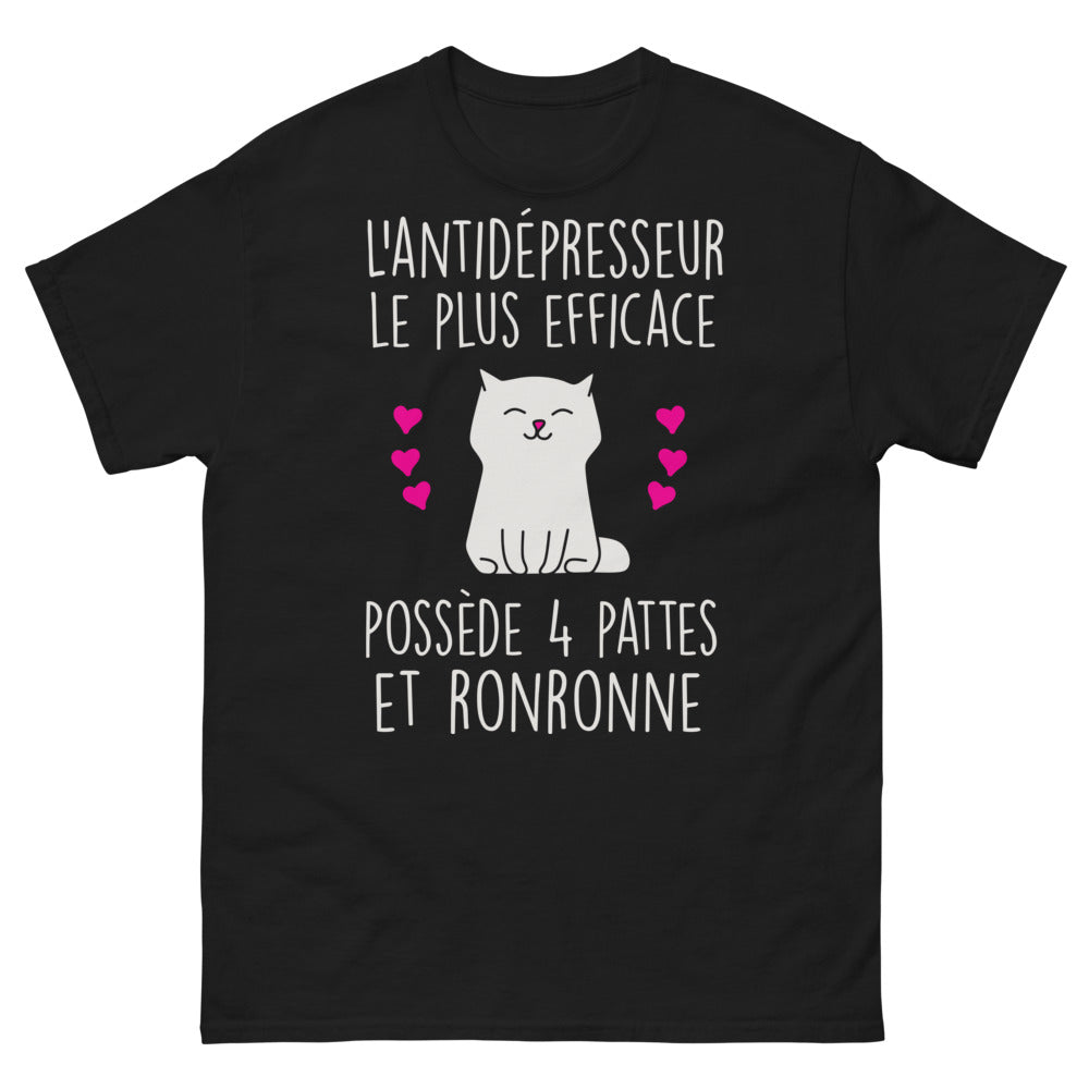 T-shirt chat noir - L'antidépresseur à 4 pattes qui ronronne
