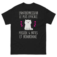 Thumbnail for T-shirt chat noir - L'antidépresseur à 4 pattes qui ronronne
