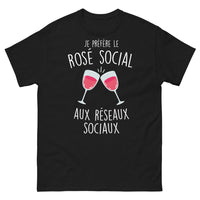 Thumbnail for T-shirt réseaux sociaux noir - Je préfère le rose social