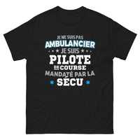 Thumbnail for T-shirt Pilote de course sécurité sociale noir - pilote de course mandaté par la sécu
