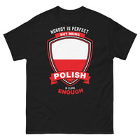 Thumbnail for T-shirt Pologne noir - Nobody is Perfect, but being Polish is Close Enough