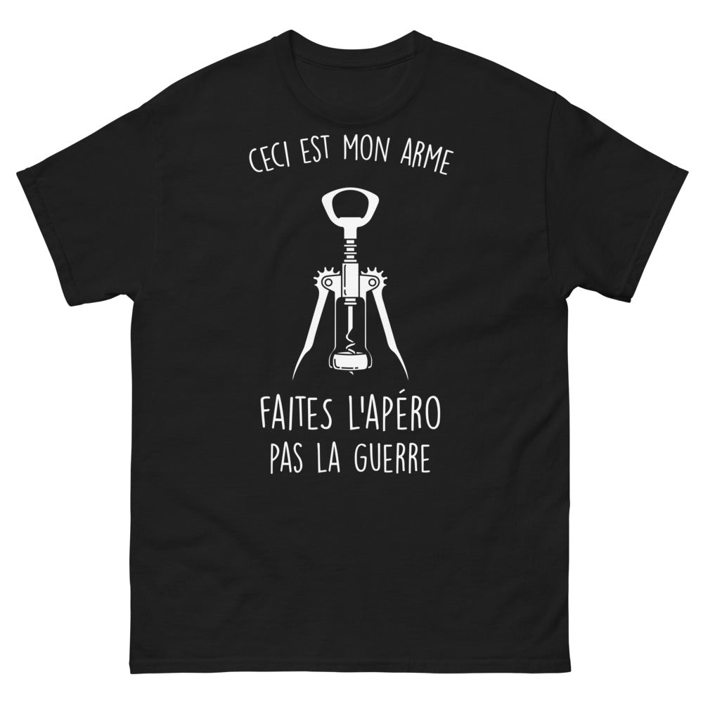 T-shirt français noir - Ceci est mon arme
