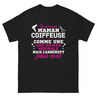 Thumbnail for T-shirt Maman coiffeuse noir - maman coiffeuse super cool