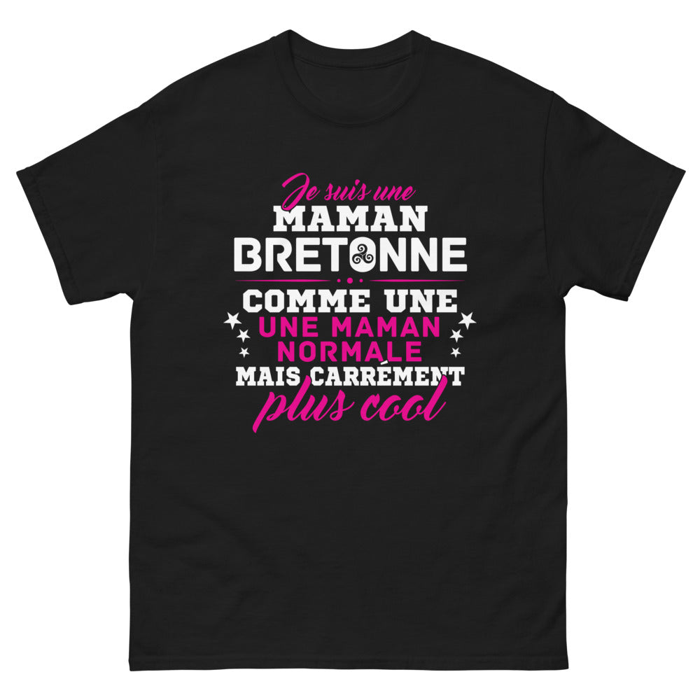 T-shirt Bretagne noir face - je suis une maman bretonne, carrément cool