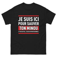 Thumbnail for T-shirt Sauveur de minous noir - héros félin pro