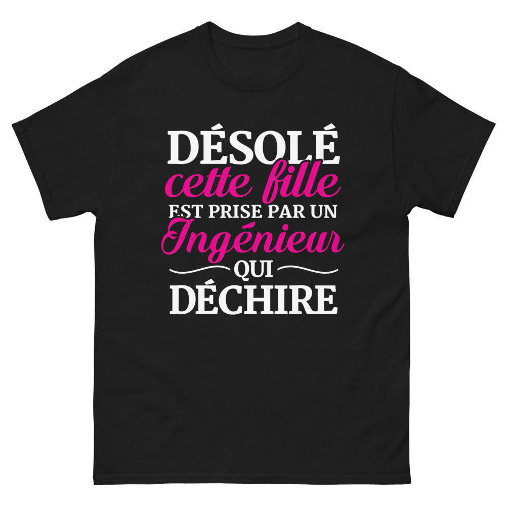 T-shirt ingénieur noir - ingénieur qui déchire