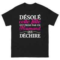 Thumbnail for T-shirt Normand noir - Cette fille est prise par un Normand qui déchire