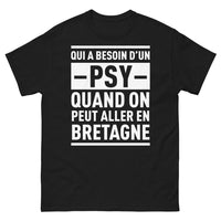Thumbnail for T-shirt Bretagne noir - qui a besoin d'un psy