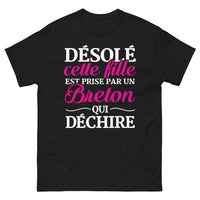 Thumbnail for T-shirt Bretagne noir - prise par un Breton qui déchire