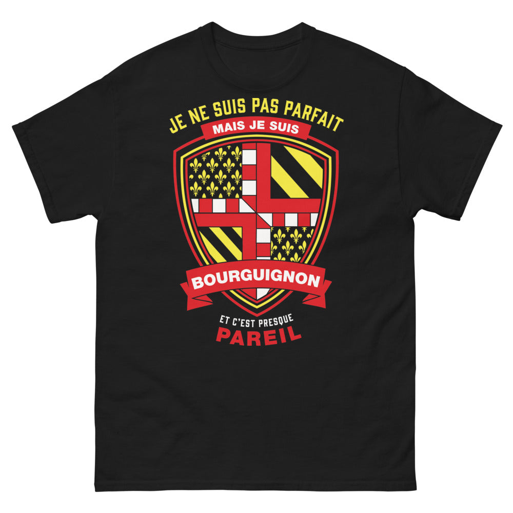 T-shirt Bourgogne noir - Je ne suis pas parfait mais Bourguignon