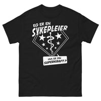 Thumbnail for T-shirt Norvégien infirmier noir - Quelle est votre superpuissance?