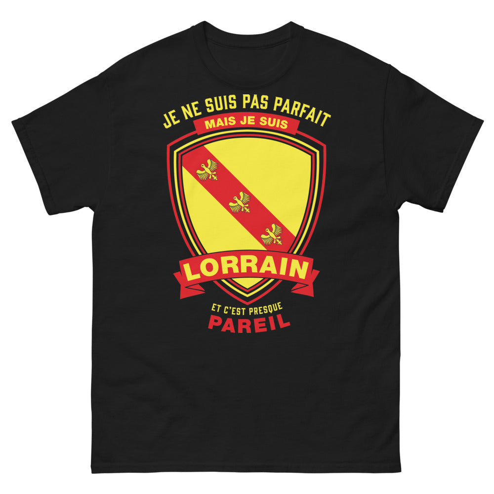 T-shirt Lorraine Noir - Je ne suis pas parfait, mais je suis Lorrain