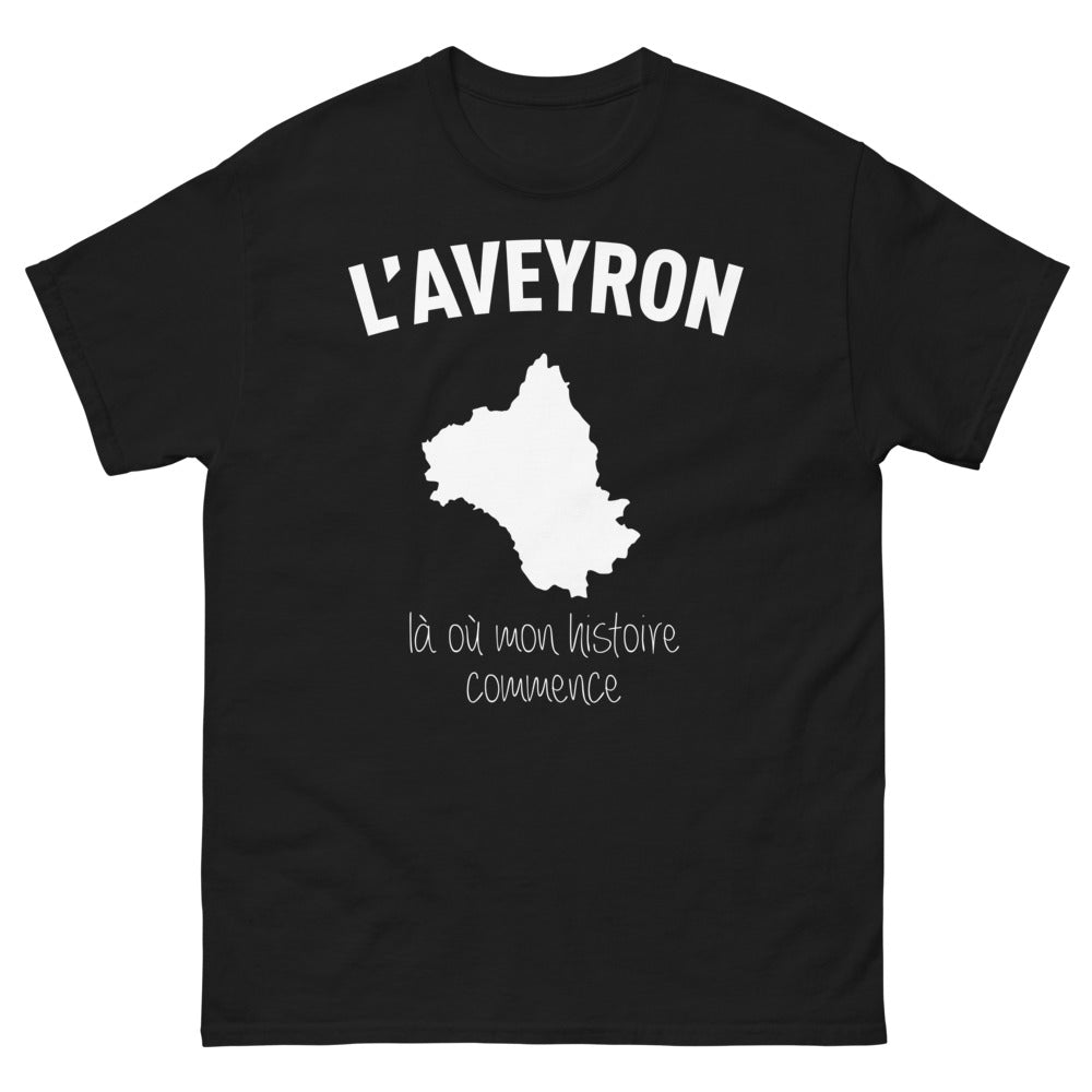 T-shirt L'Aveyron noir - Là où mon histoire commence