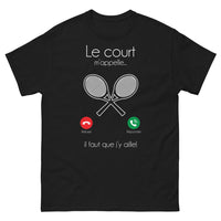 Thumbnail for T-shirt tennis noir - Le court m'appelle