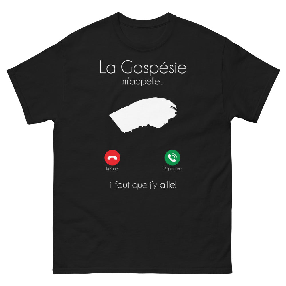 T-shirt Gaspésie noir - La Gaspésie m'appelle