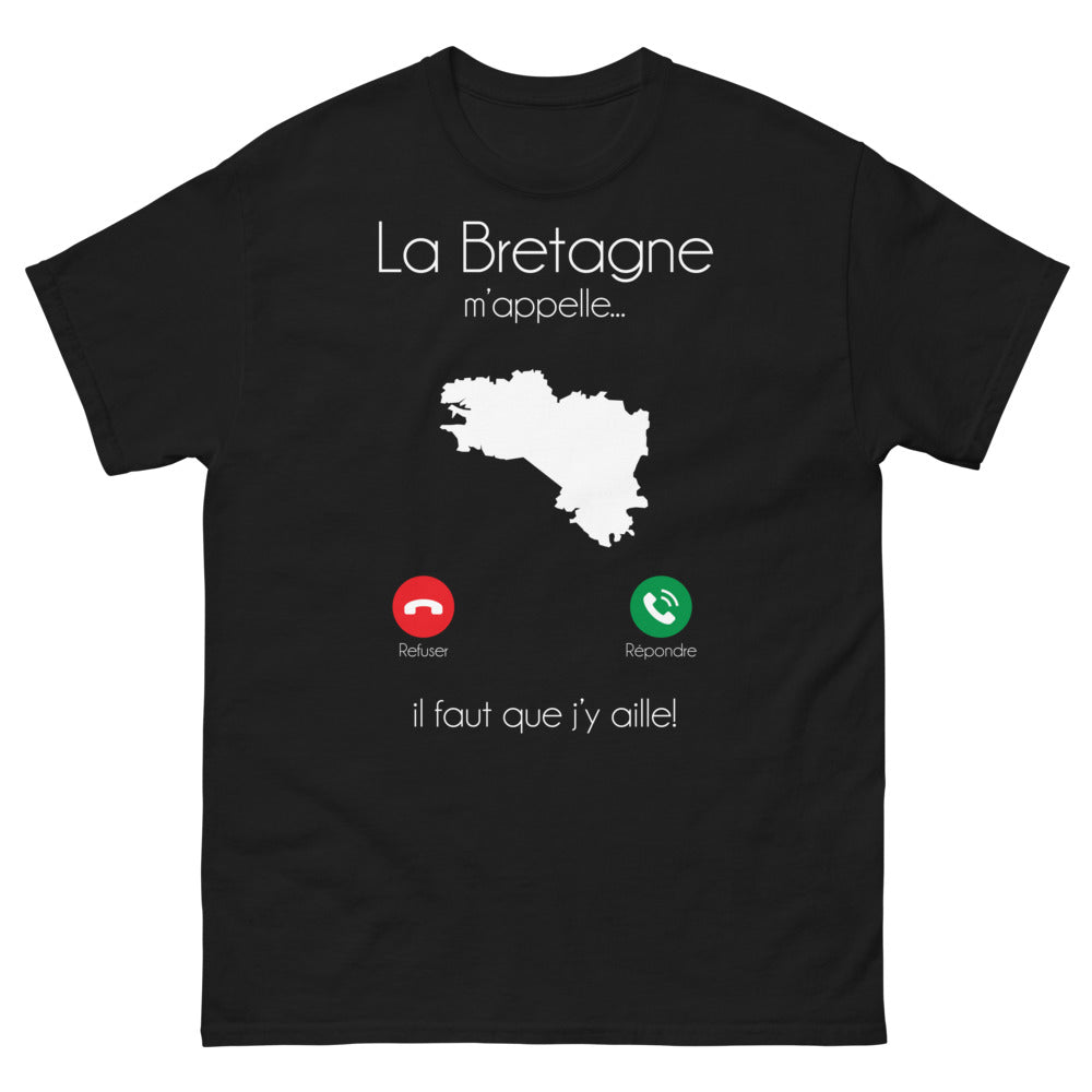 T-shirt Bretagne noir - La Bretagne m'appelle