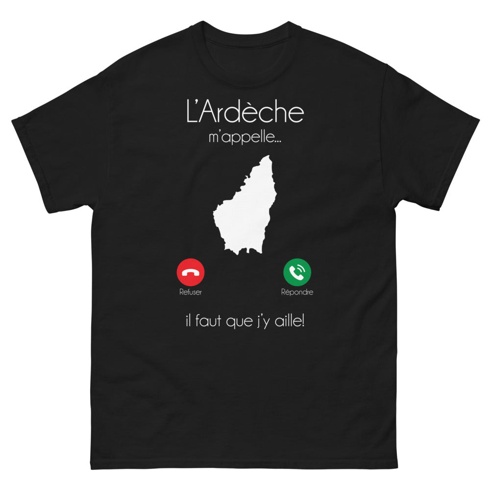 T-shirt Ardèche noir - l'Ardèche m'appelle